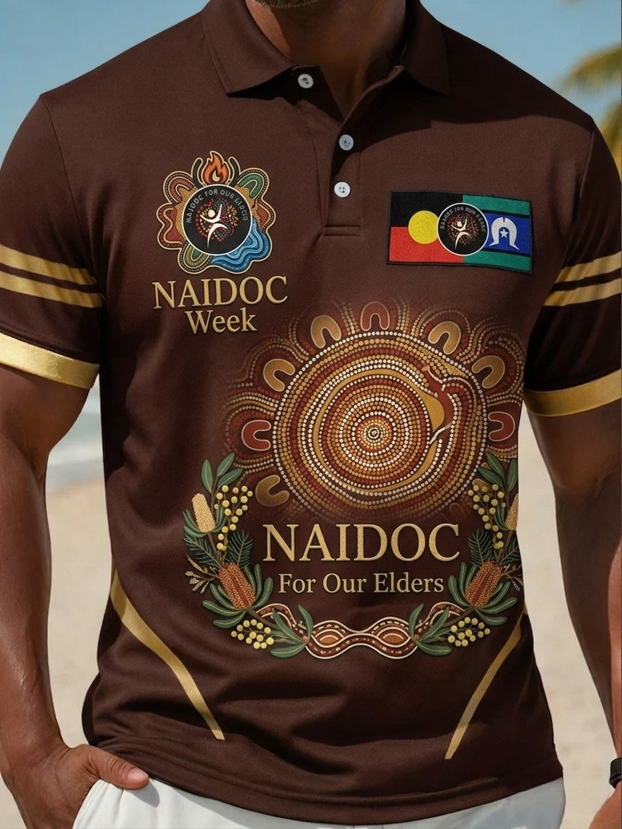 Men's AU Aboriginal Culture Printed Casual Tops