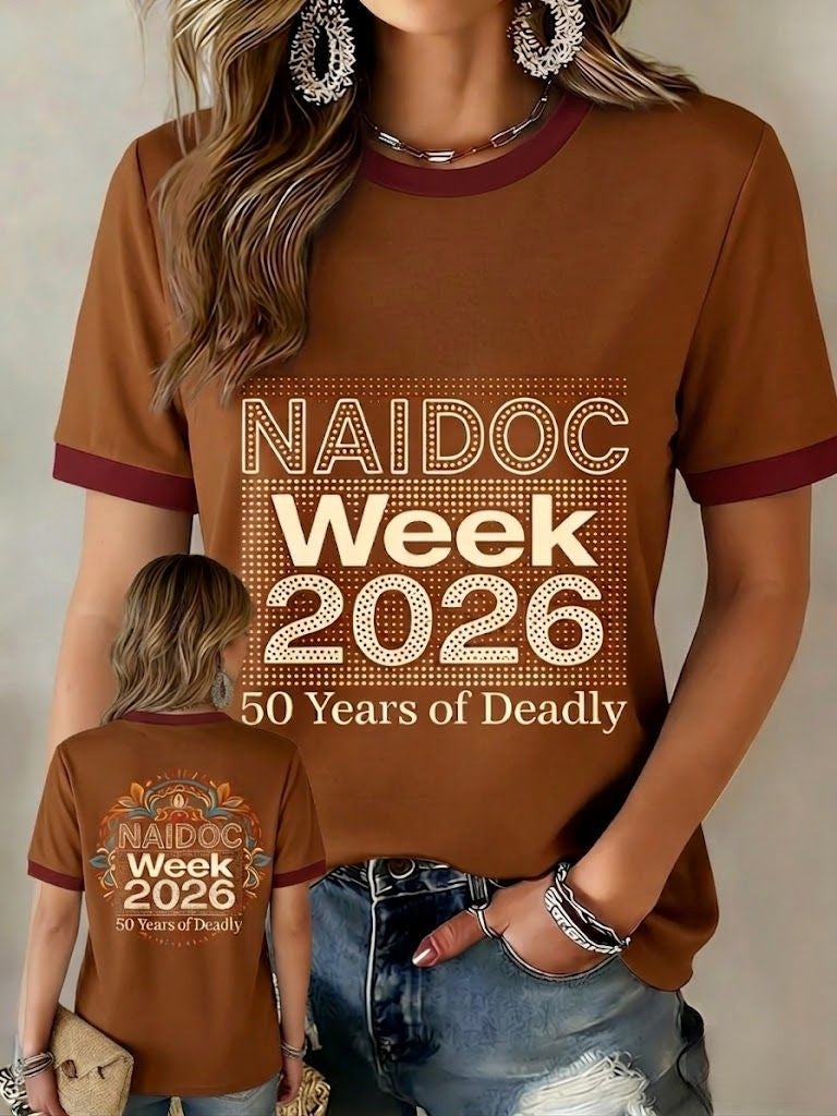 Women's AU Aboriginal Art NAIDOC Week Printed Short-Sleeve T-Shirts