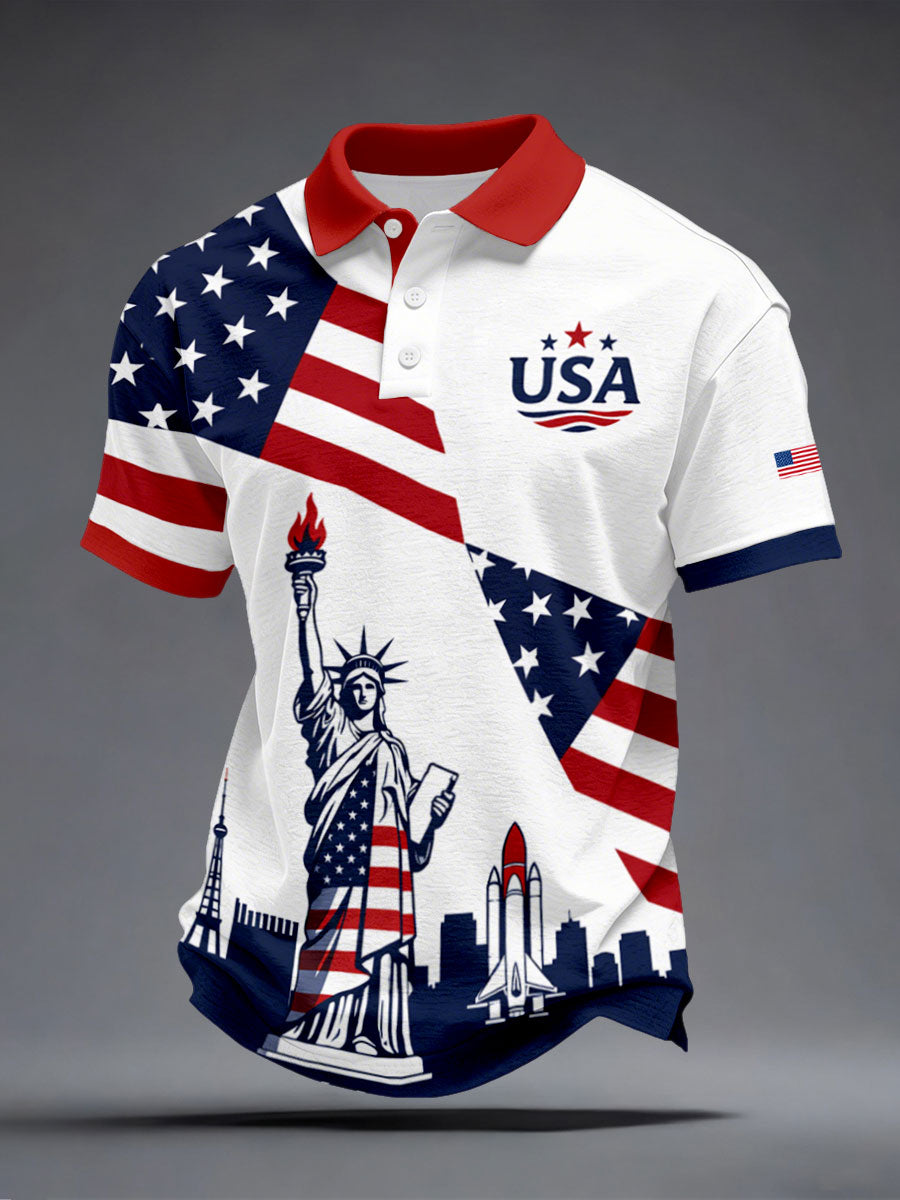 Men's USA Flag Statue of Liberty Tops