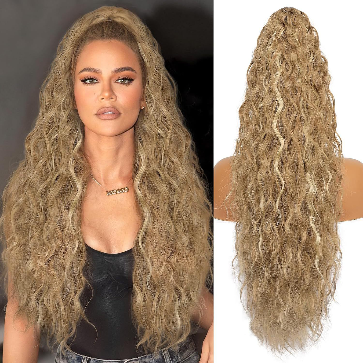🩷LAST DAY PROMOTION - 50%OFF😍Curly Wavy Frizzy Hair Extension with Ponytail