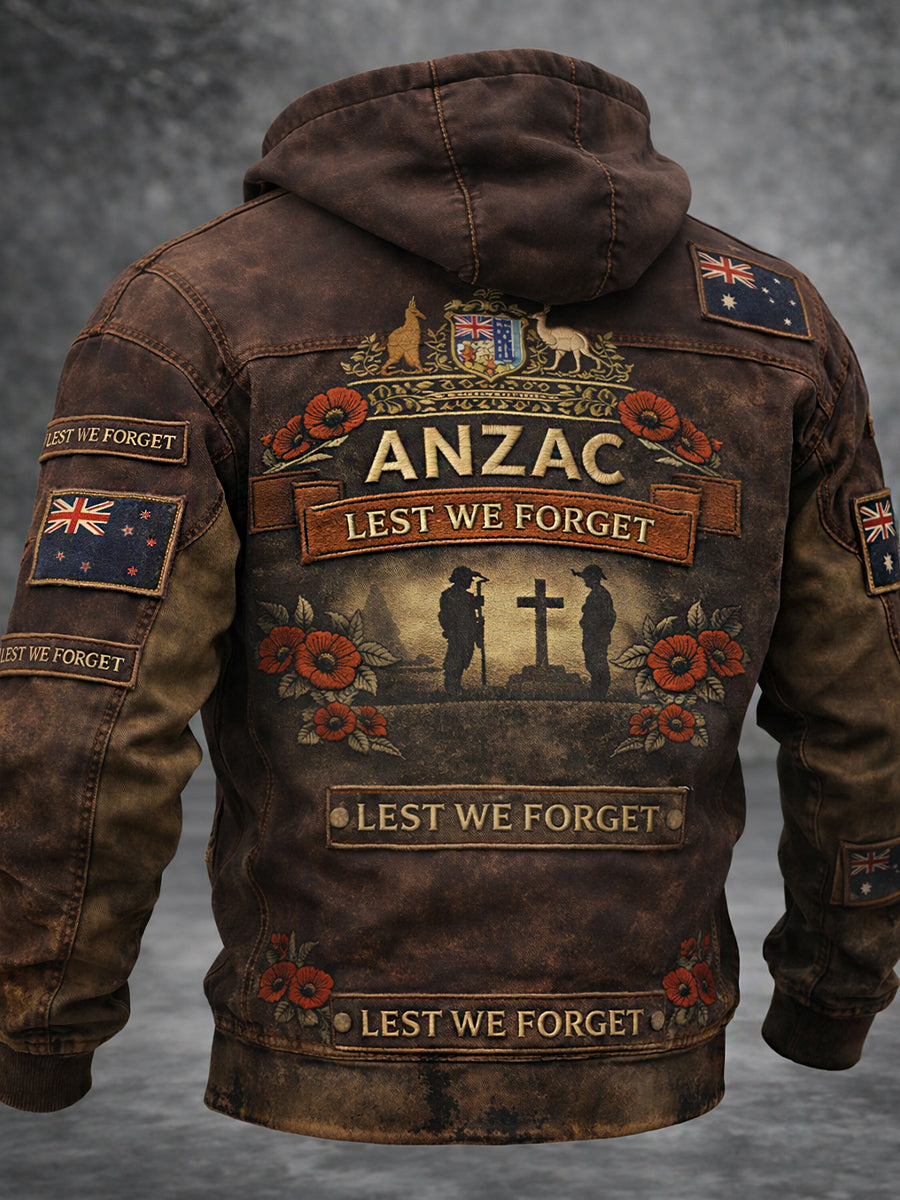 Retro Australian Art Print Casual Hoodie Jacket