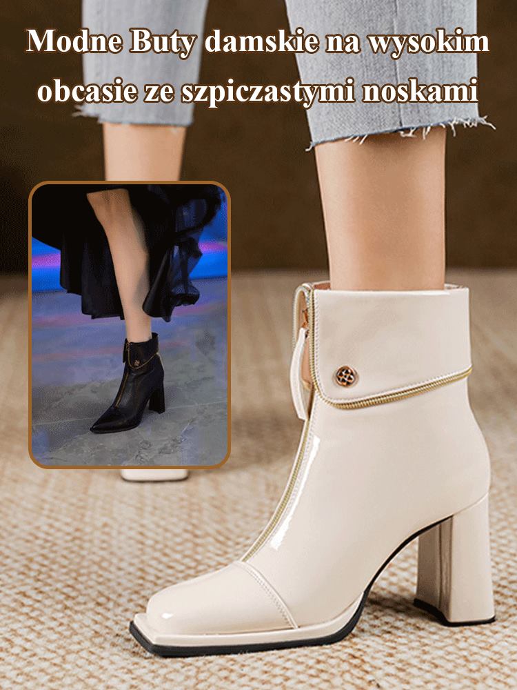 Modne buty damskie na wysokim obcasie ze szpiczastymi noskami