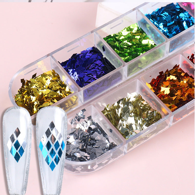 ✨50% OFF NOW! 🔥12-Color Square Glitter Nail Art Sequin Set🎉
