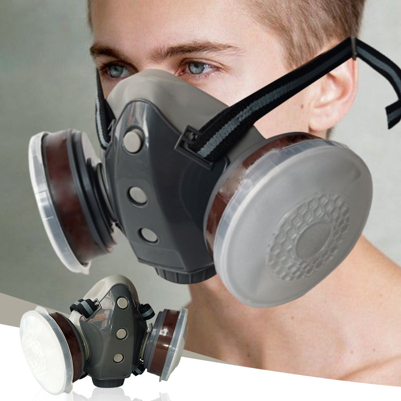 💎 50% OFF! 💎 Dust-Proof Integrated Respirator Mask – Dual-Tank Activated Carbon Filters, Industrial-Grade Gas & Dust Protection 🛡️🔥