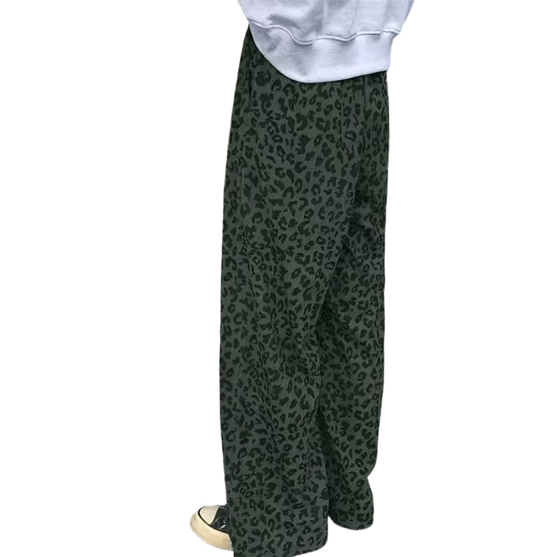 📢📢50%  OFF !! ⏰Women's High-Waist Leopard Print Straight-Leg Pants