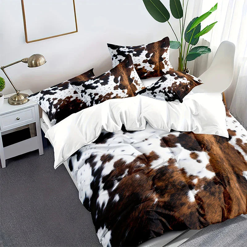 🐮 50% OFF! 🛏️ Cow Print Duvet Cover – Soft & Lightweight, Fun Design, Complete Set ✨