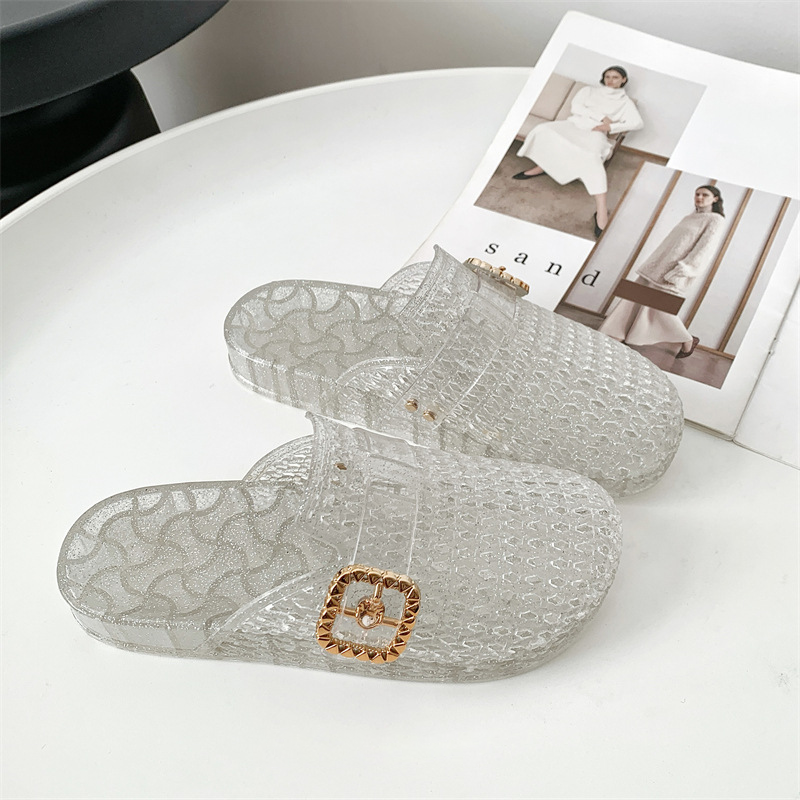 Women's Casual Glitter Slide Sandals