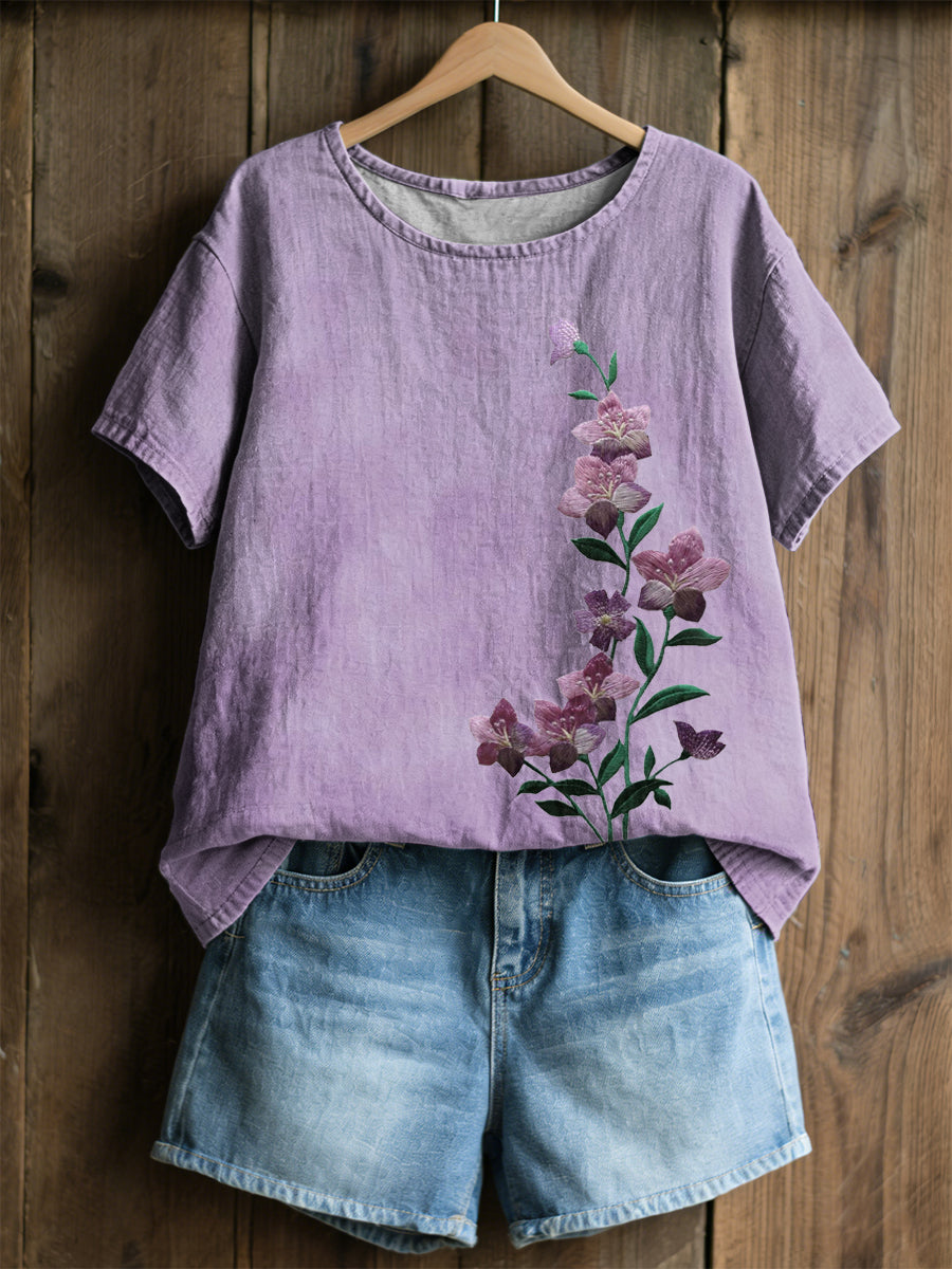 Women's Plants Flowers Print Casual T-Shirt