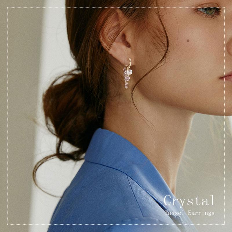 Crystal tassel earrings