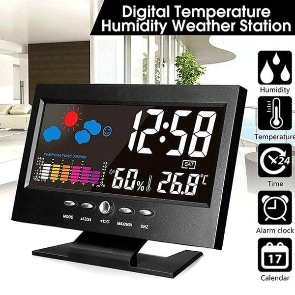 🔥Limitied Time 50% OFF🔥Digital LED Temperature Humidity Monitor Weather Forecast LED Table Alarm Clock
