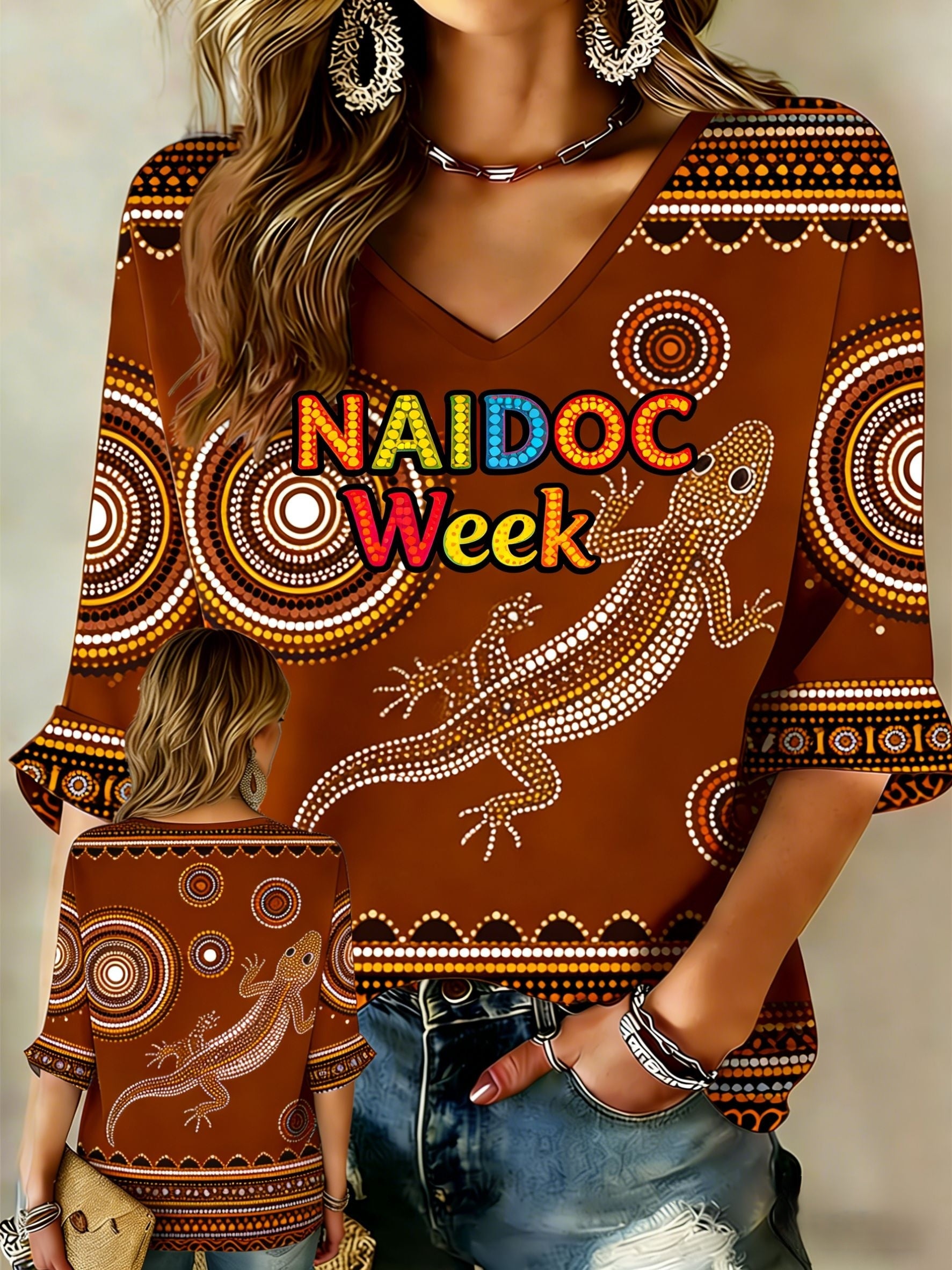 Women's AU Aboriginal Art NAIDOC Week Printed Top