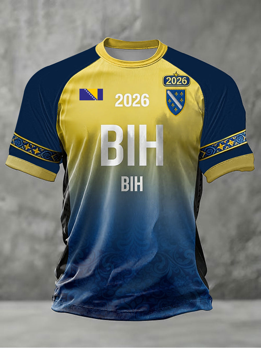 Men's Bosnia ZMAJEVI Football Lover Printed short sleeve t-shirt