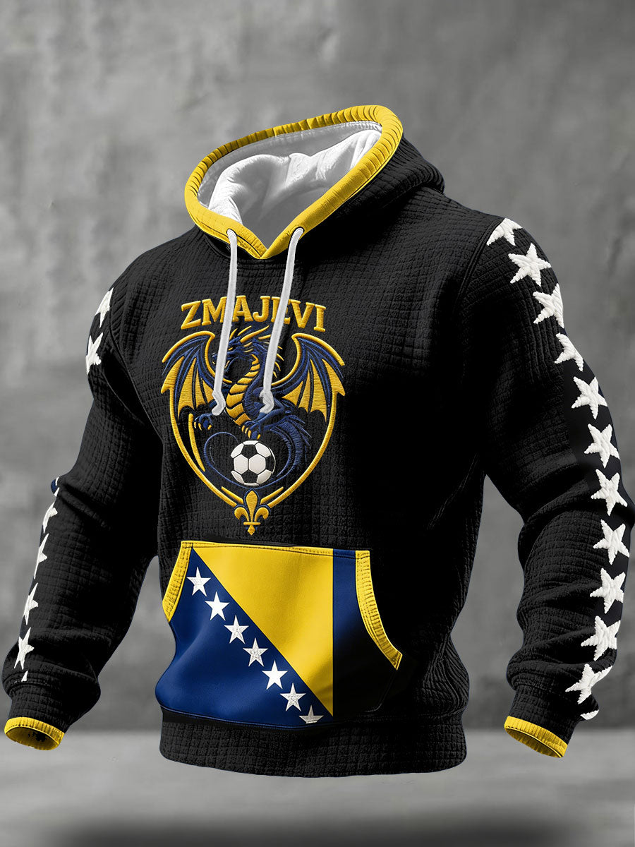 Men's Bosnia ZMAJEVI Football Lover Printed Hoodie