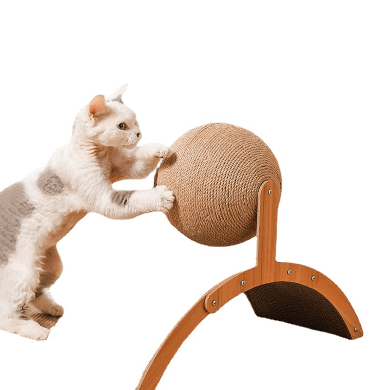 🐱 54% OFF NOW! 💖 Natural Sisal Cat Scratching Ball With Cardboard Pad – Satisfies Scratching, Durable Sisal & Protects Furniture 🧶