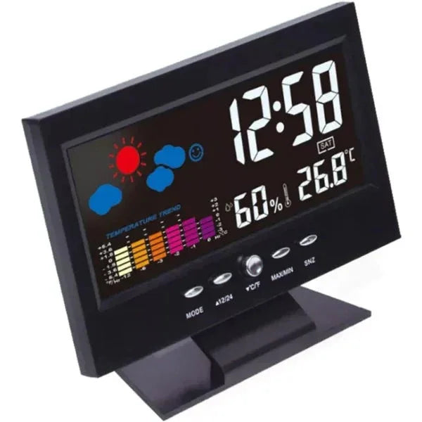 🔥Limitied Time 50% OFF🔥Digital LED Temperature Humidity Monitor Weather Forecast LED Table Alarm Clock