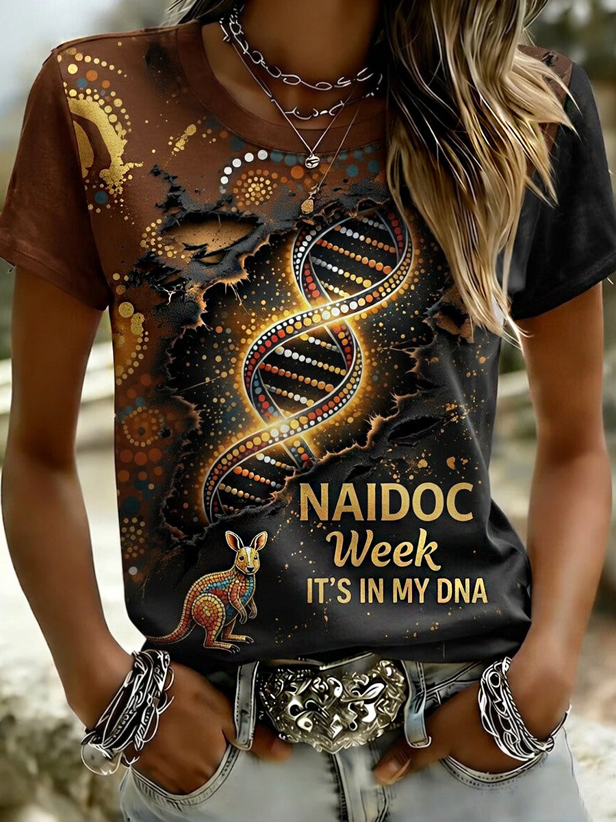 Retro Australian-Style Art Print Casual T-Shirt