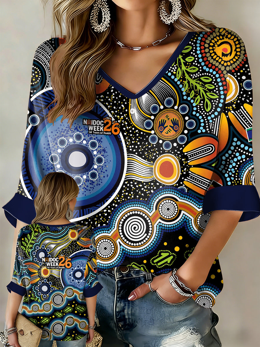 Women's AU Aboriginal Art NAIDOC Week Printed Tops