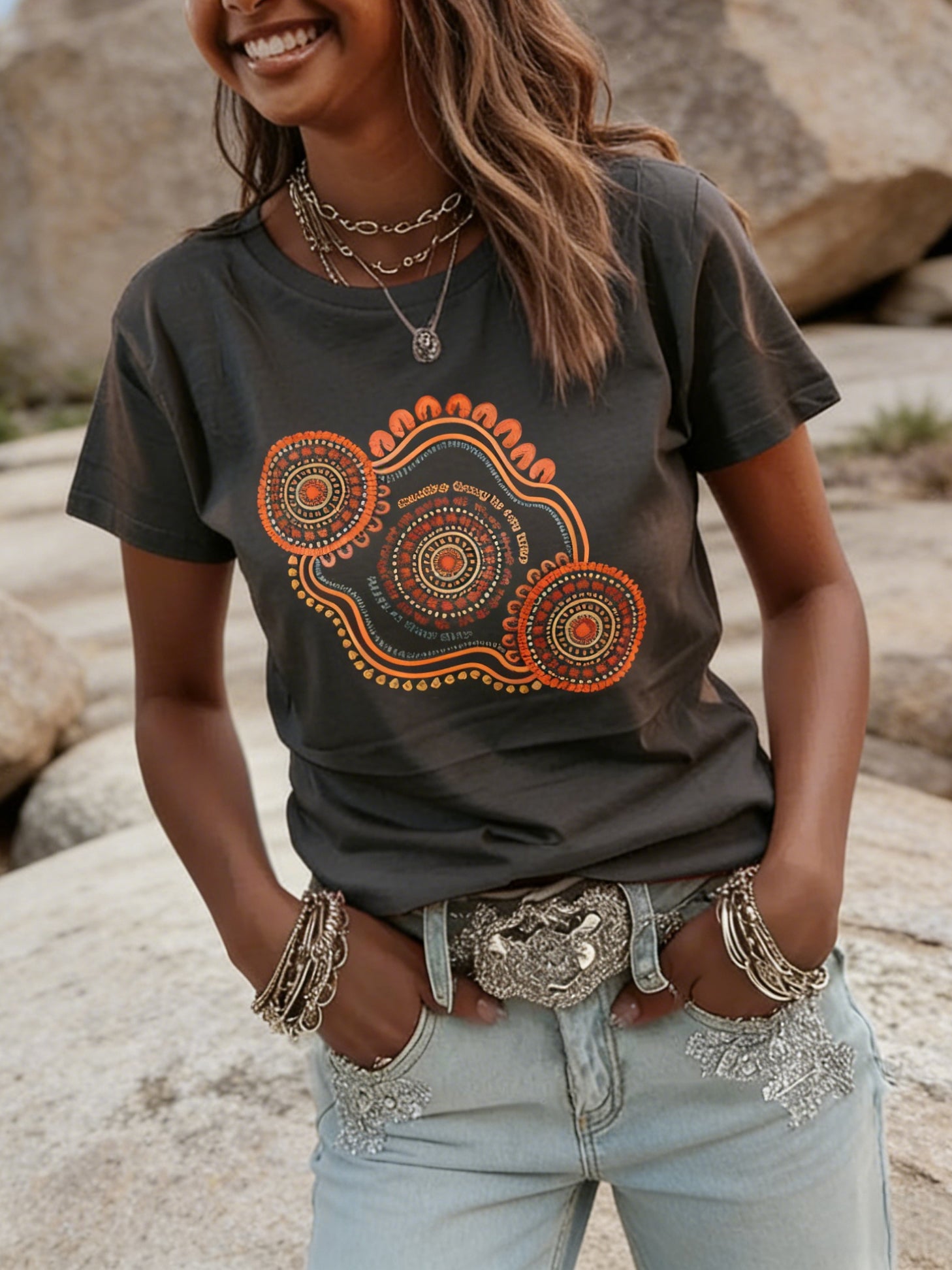 Women's AU Aboriginal Art NAIDOC Week Printed T-Shirt