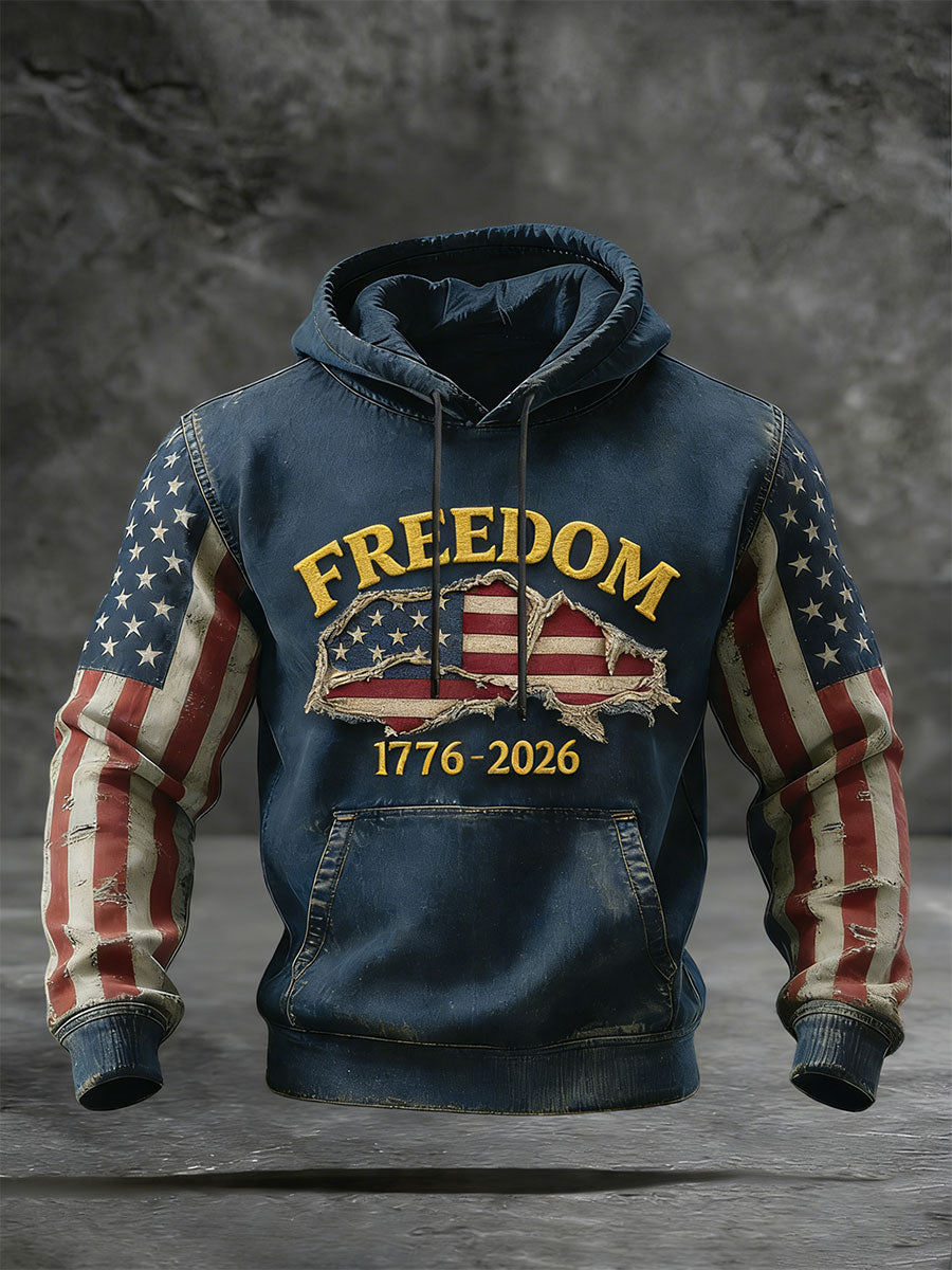 Men's 1776-2026 Printed Casual Hoodie