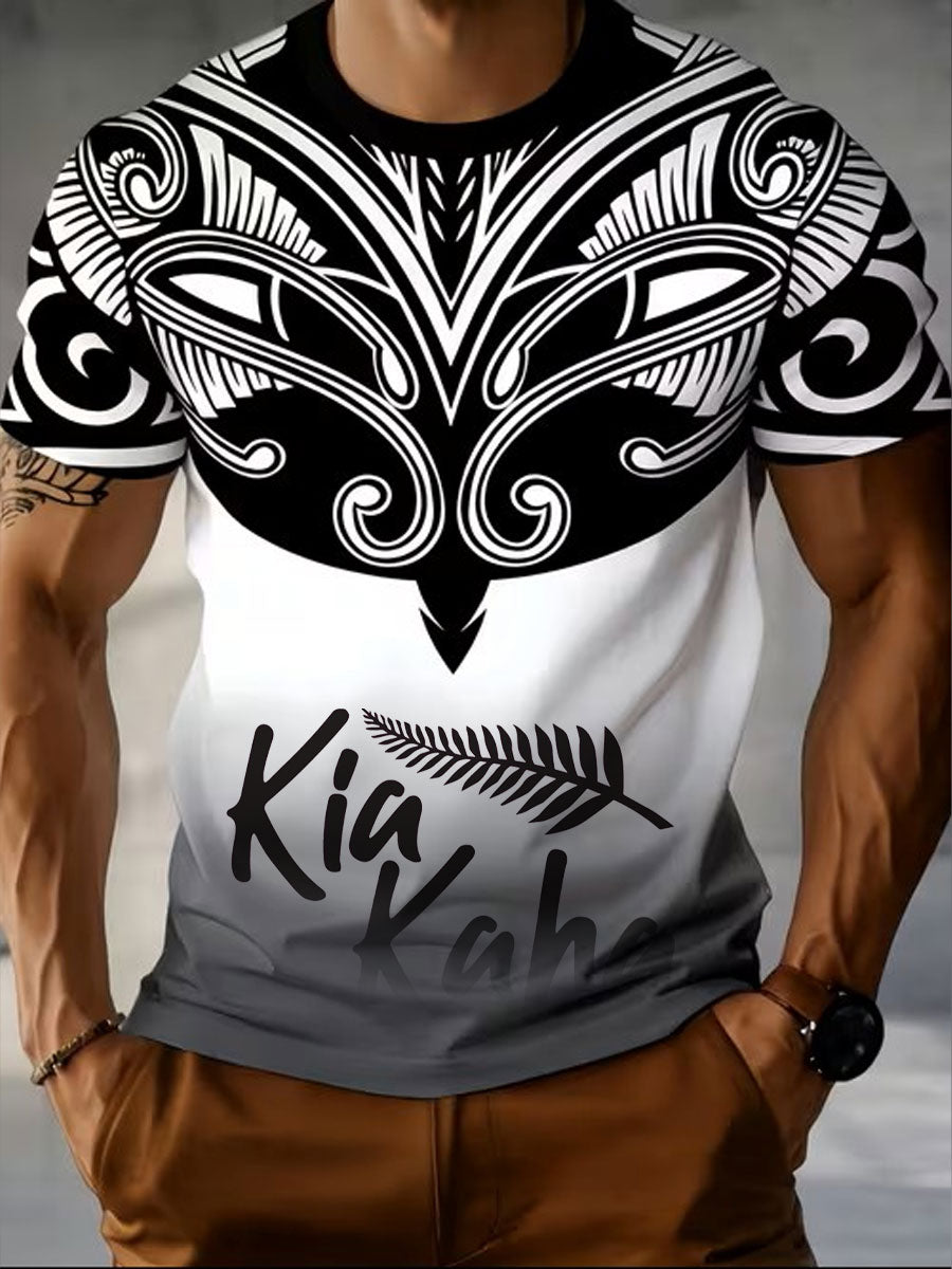 Men's NZ Maori Art Printed T-shirt