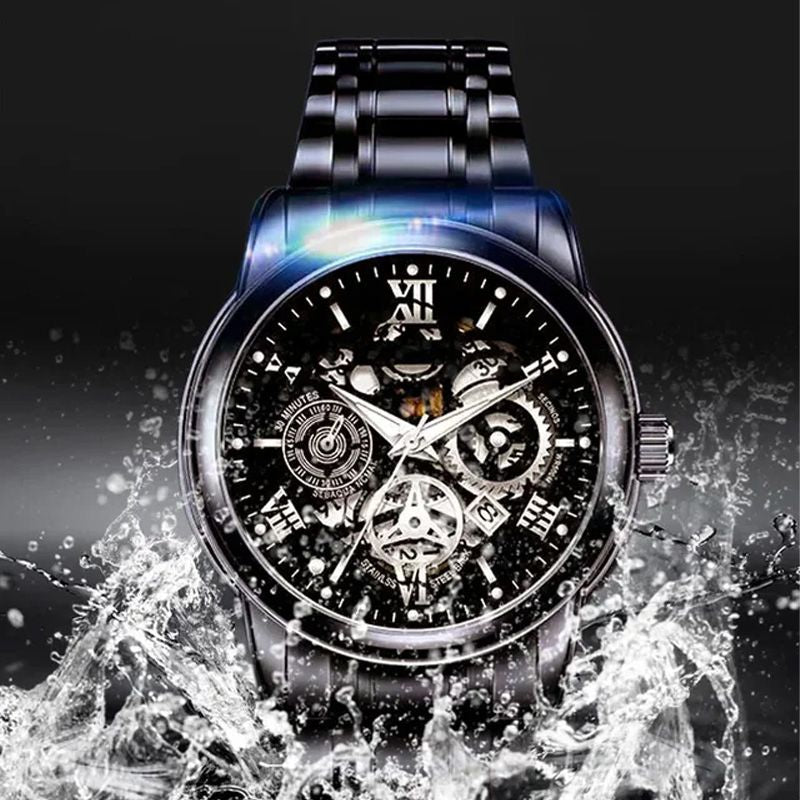 🎄Christmas Sale 50% OFF🔥Men's Waterproof Roman Skeleton Automatic Mechanical Watch