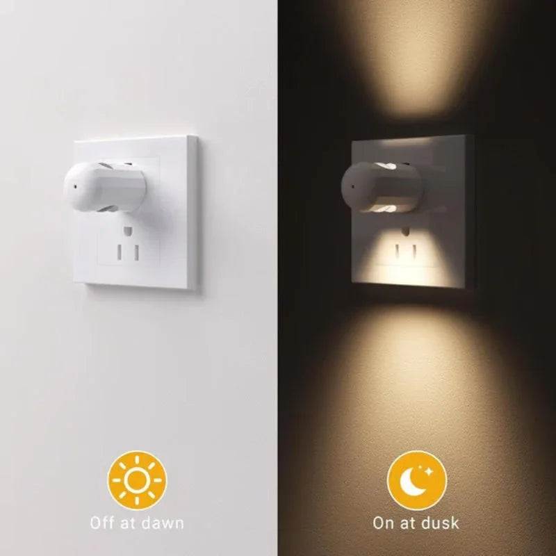 Smart LED Wall Socket Night Light With Auto-Dimmer