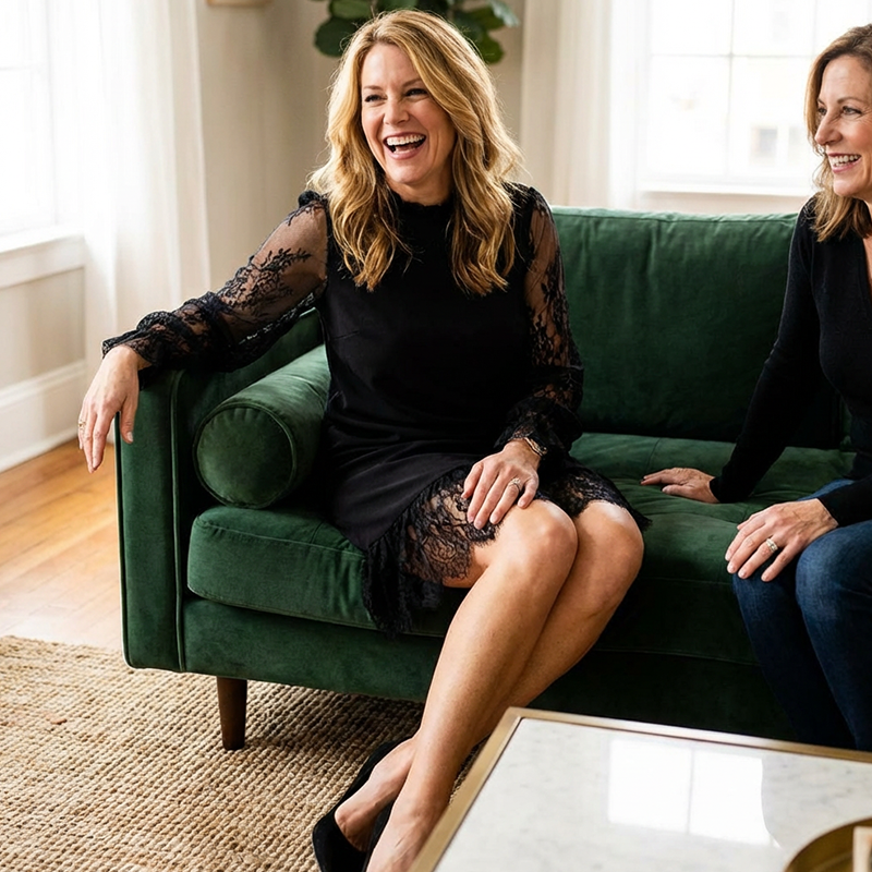 Women's Mock Neck Lace Trim Mini Dress