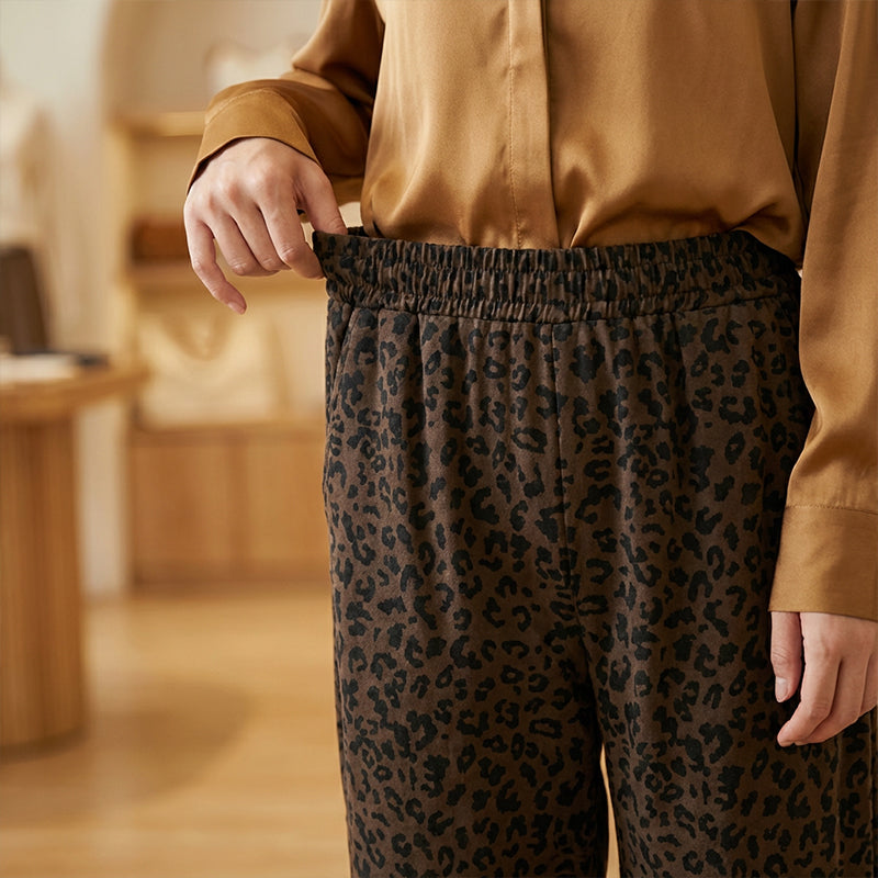 📢📢50%  OFF !! ⏰Women's High-Waist Leopard Print Straight-Leg Pants