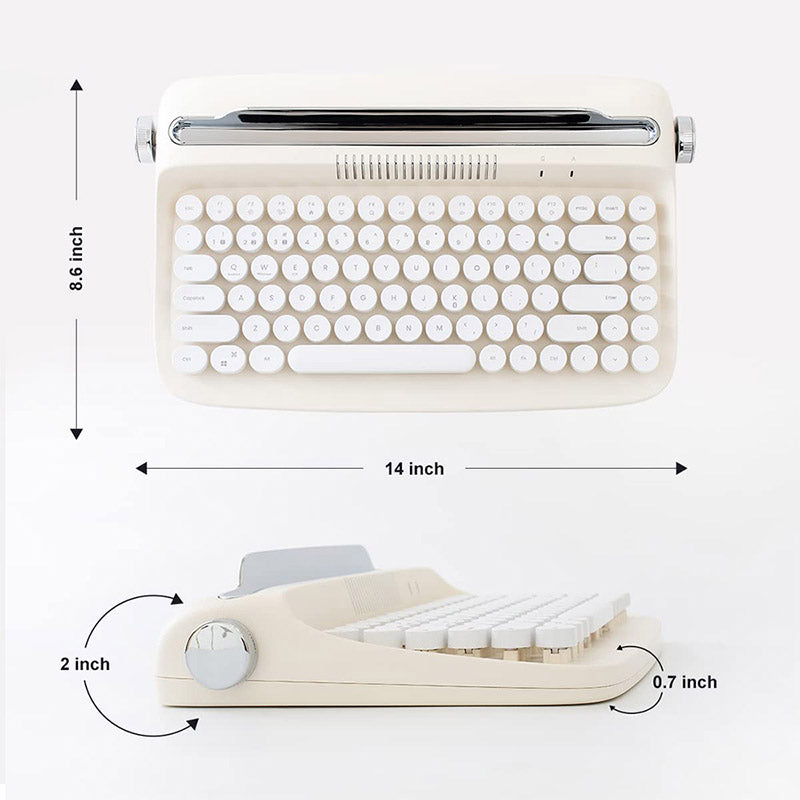 ACGAM ACTTO B303 Typewriter Retro Bluetooth Membrane Keyboard