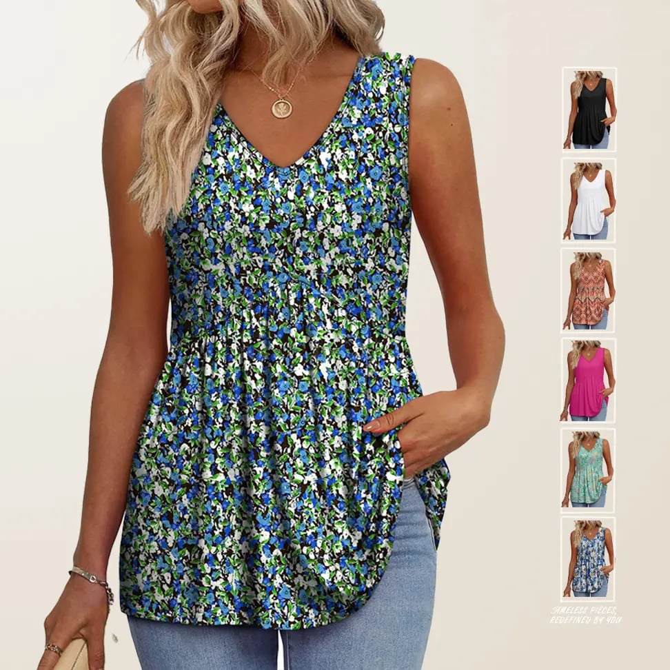 💖LAST DAY SALE 50% OFF✨Women Dressy Sleeveless V Neck Babydoll Tank Tops