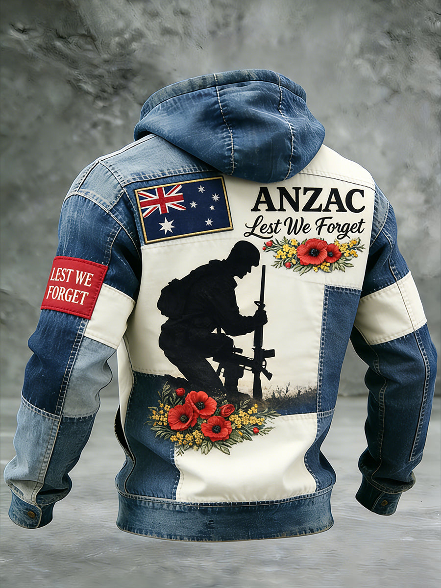 Retro Australian Art Print Casual Hoodie Jacket