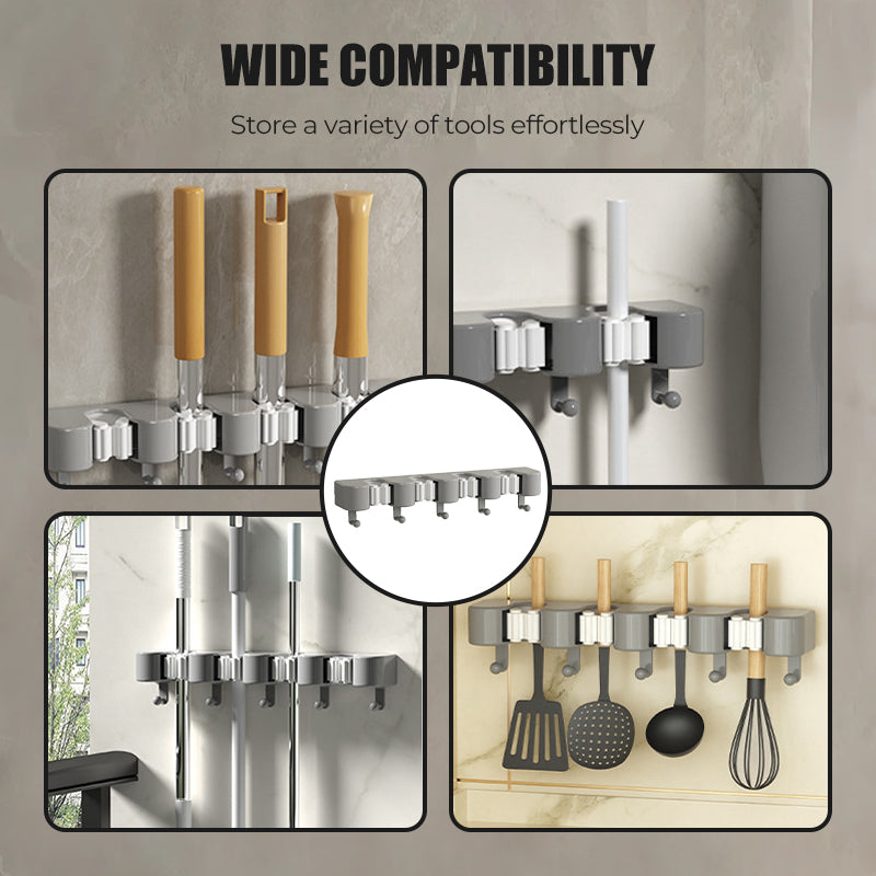 Wall-Mounted Mop & Broom Holder