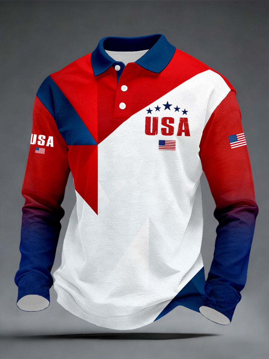 Men's USA Flag Patriotic Tops