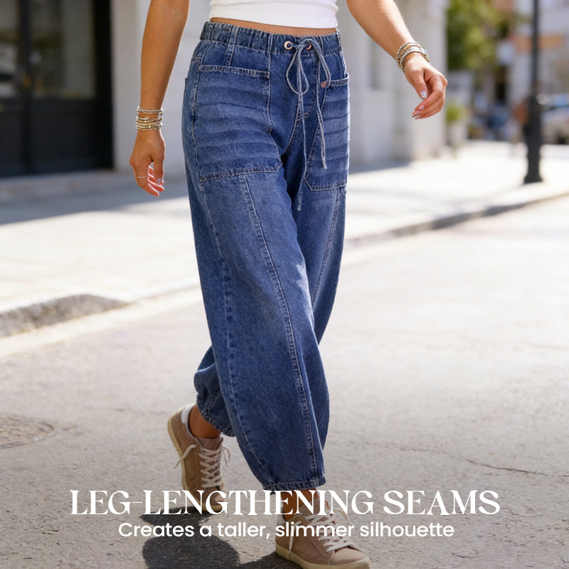 Women's Casual Drawstring Lantern Jeans