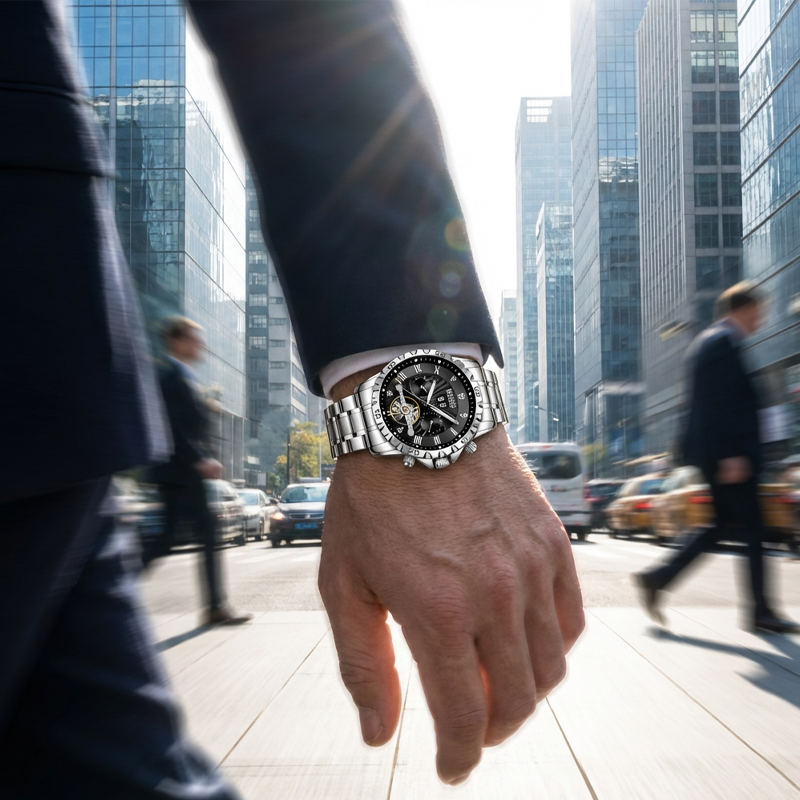 Men's Skeleton Automatic Mechanical Watch