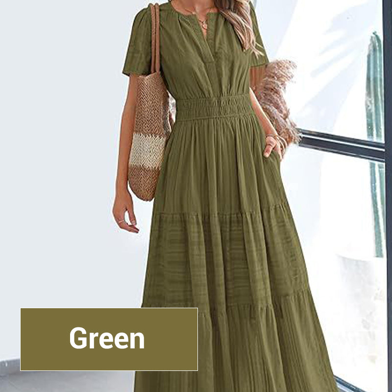 💕SPRING HOT SALE 50% OFF💕Women's Boho Chic Smocked Waist Maxi Dress