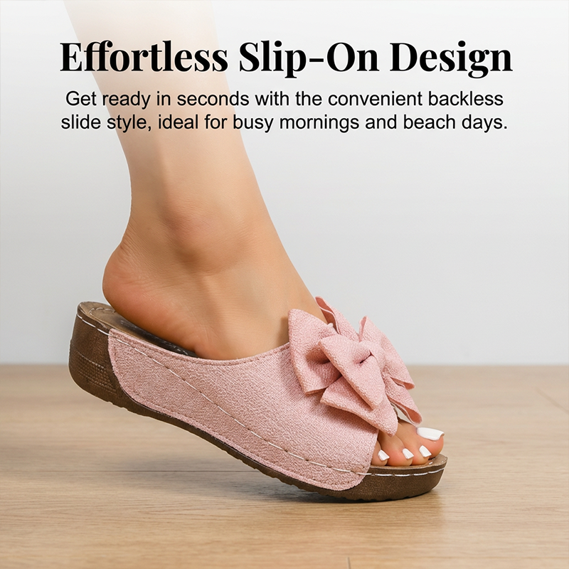 Women's Bowknot Peep-Toe Wedge Sandals