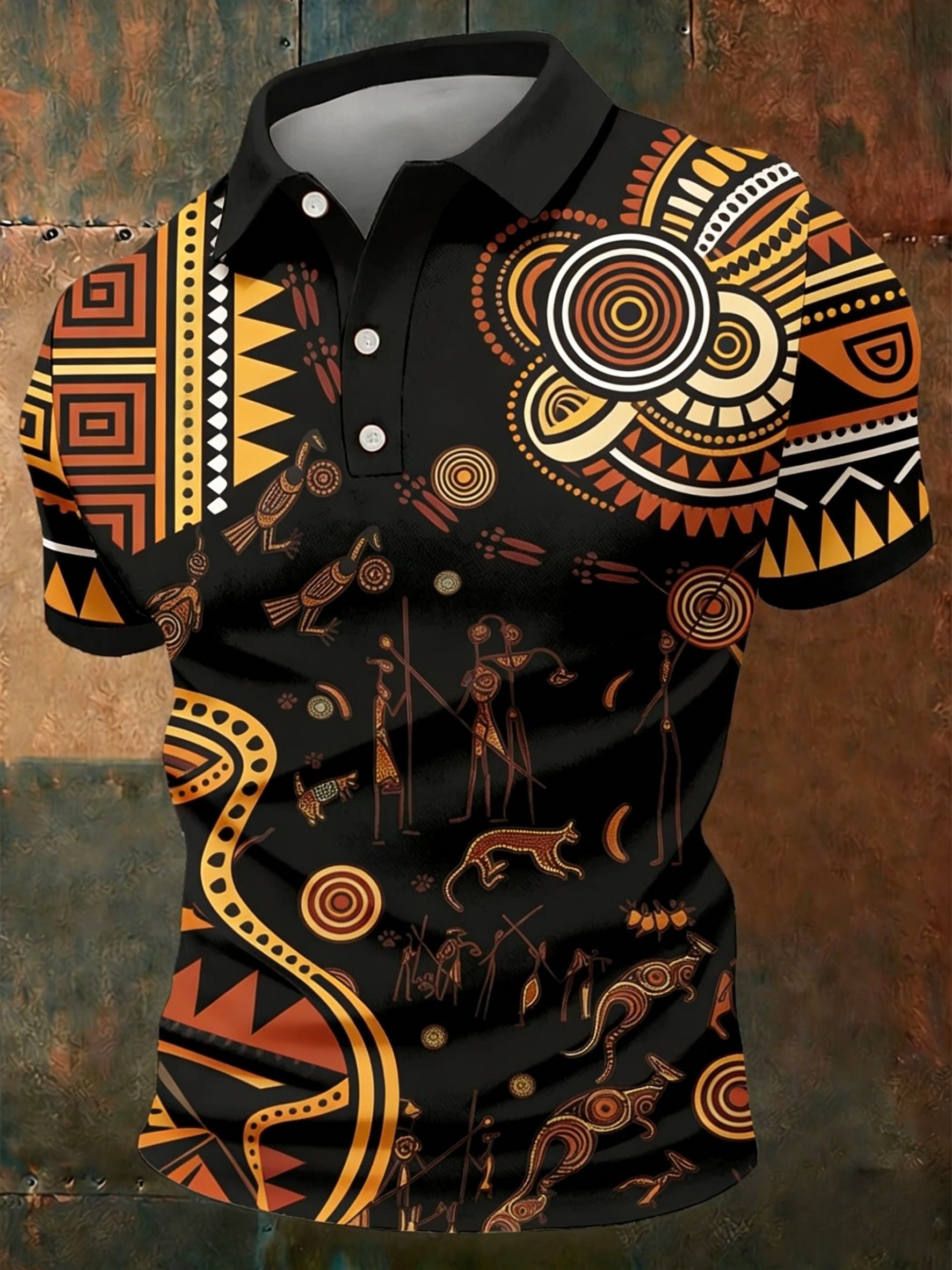 Men's  AU Aboriginal Culture Art NAIDOC Week Printed Casual Tops
