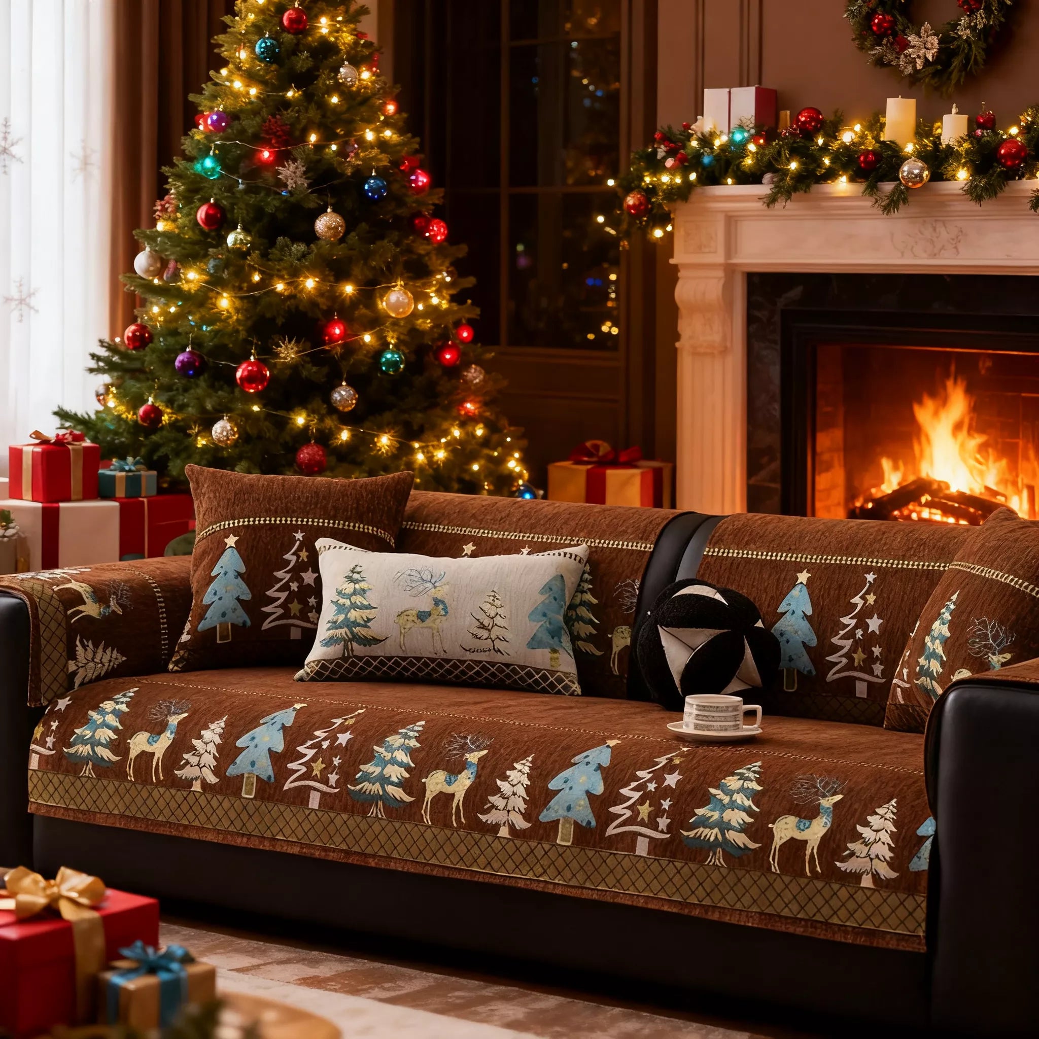 Plush Chenille Anti-Slip Couch Cover