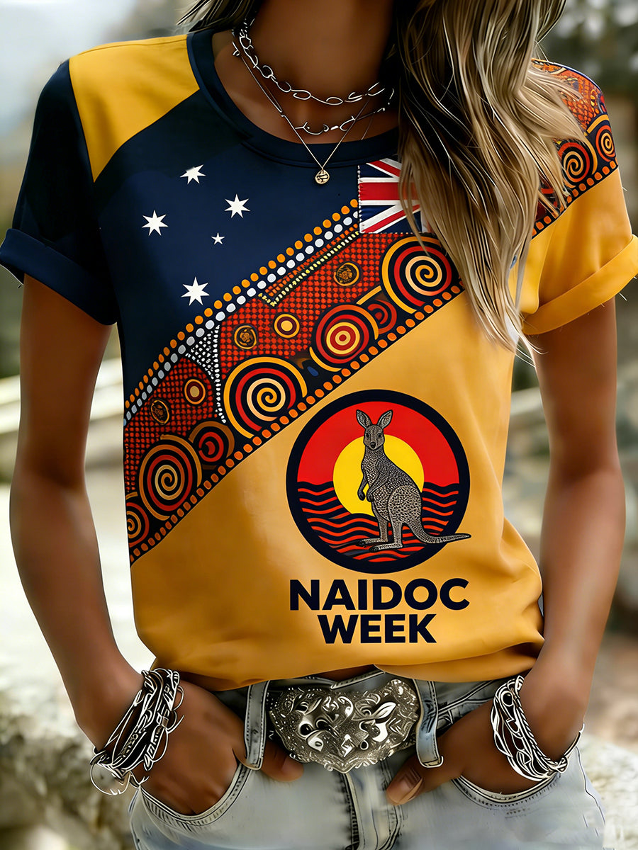 Retro Australian Art Print Casual T-Shirt