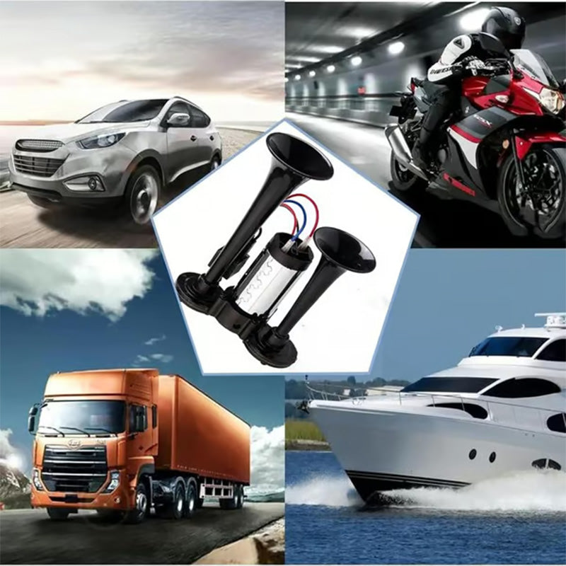 🚨 Train Air Horn 120dB – Fits Trucks, Cars & Boats | 12V/24V, Waterproof & Tool-Free Install 🚛🔊