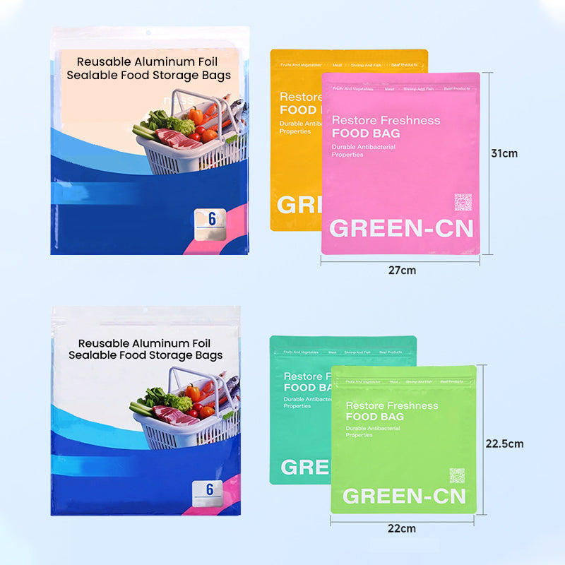 🎁BIG SALE!♻️Kitchen Essentials✨Reusable Aluminum Foil Sealable Food Storage Bags