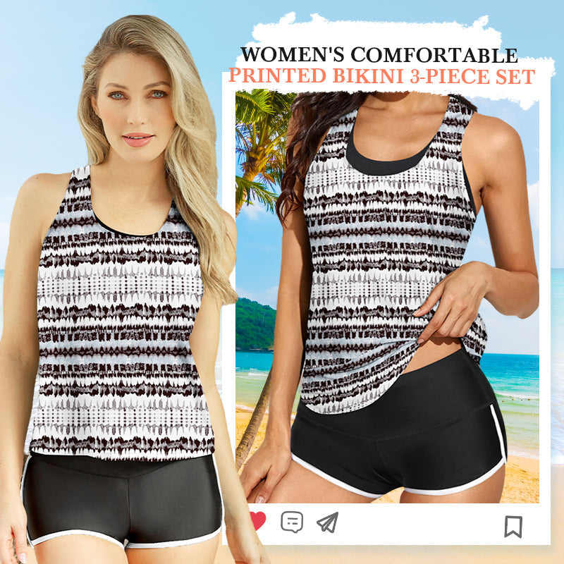 🔥LAST DAY SALE 50% OFF!!🎁Women's Comfortable Printed Bikini 3-Piece Set