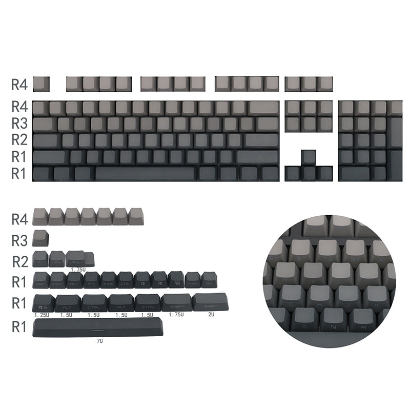 ACGAM Gradient Side Engraved OEM Profile Keycap Set 134 Keys