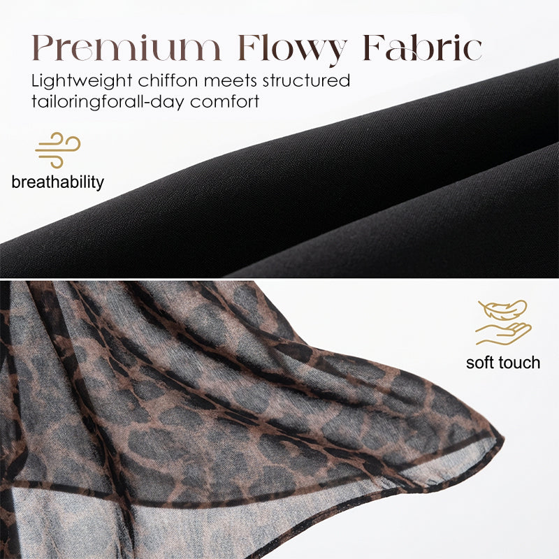 Women's Leopard Accent Blazer & Pants Set