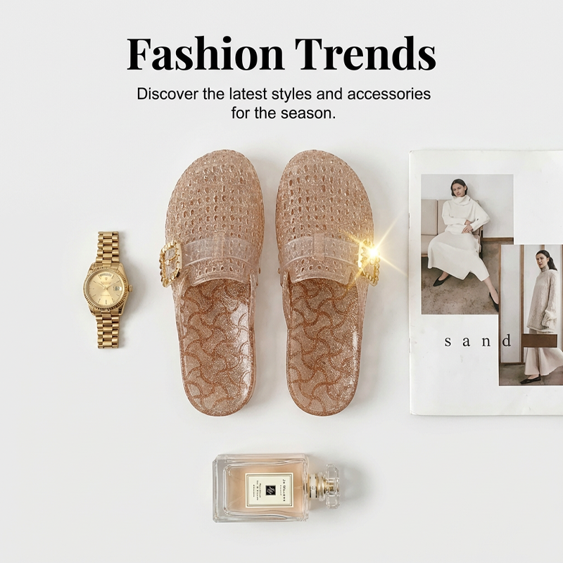 Women's Casual Glitter Slide Sandals