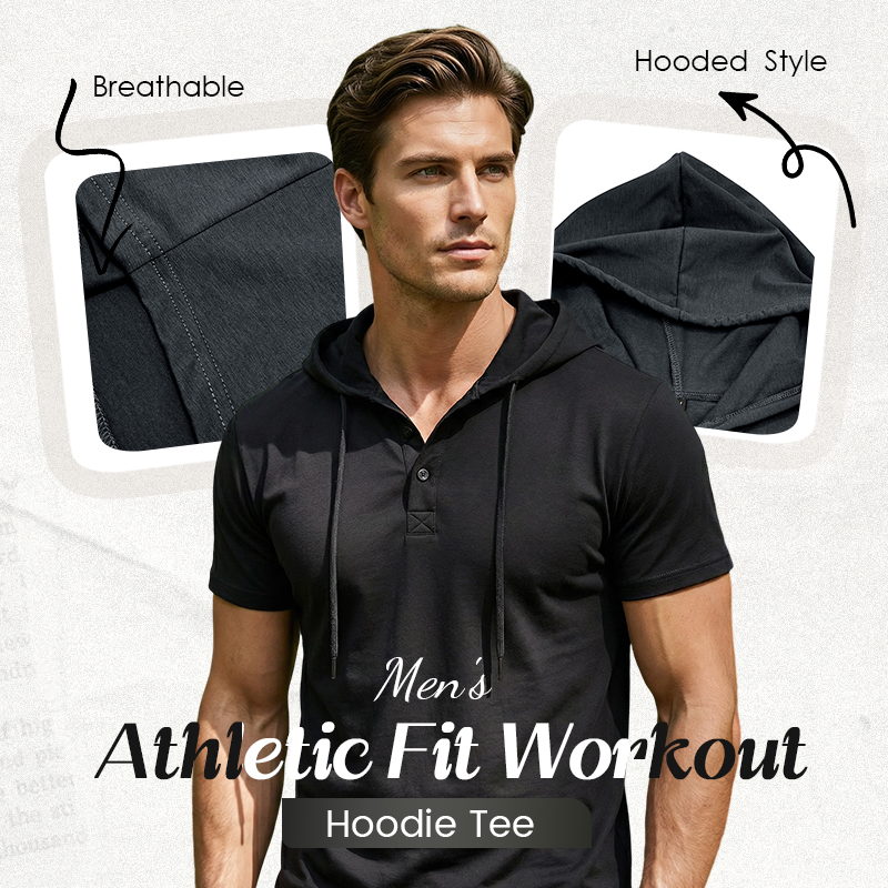 Athletic Fit Workout Hoodie Tee for Men