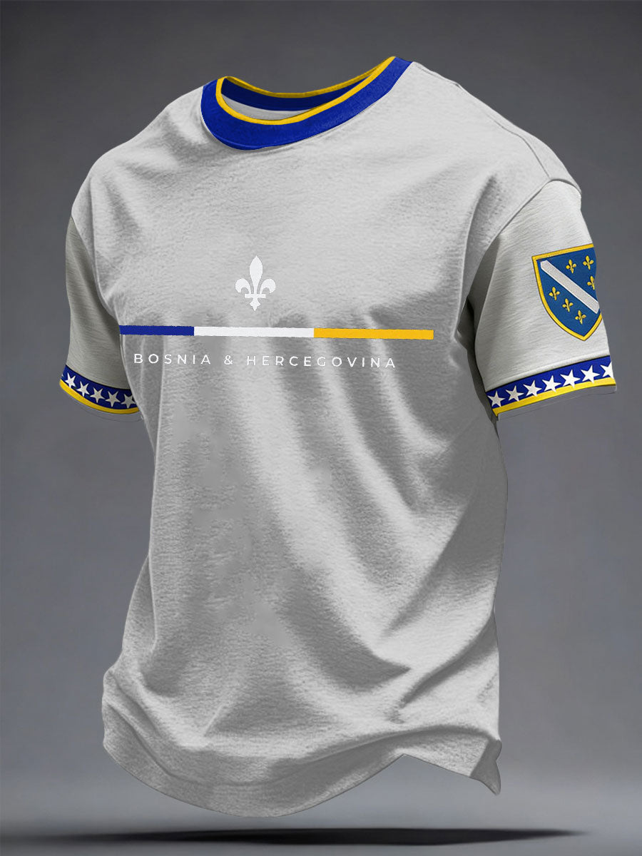 Men's Bosnia ZMAJEVI Football Lover Printed T-shirt
