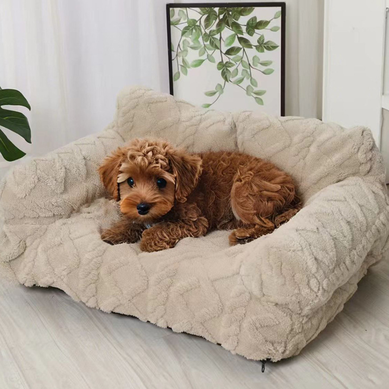 ✨ Plush Calming Pet Sofa Bed – Raised Rim, Removable Cover & Non-Slip Bottom for Ultimate Comfort 🐾💎