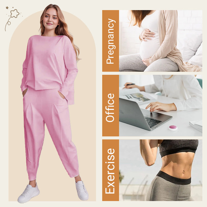 【DAY PERFECT】Round-Neck Long-Sleeved Top ＆ Pants 2-Piece Set | Wrinkle-Free & Breathable | 49% OFF Limited